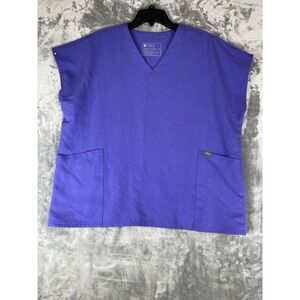 Figs Technical Collection Women's M Purple V-Neck Scrub Top Short Sleeve